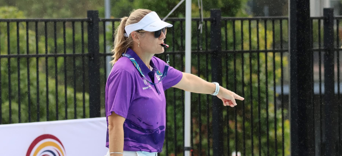 Referee Libby Magann in action