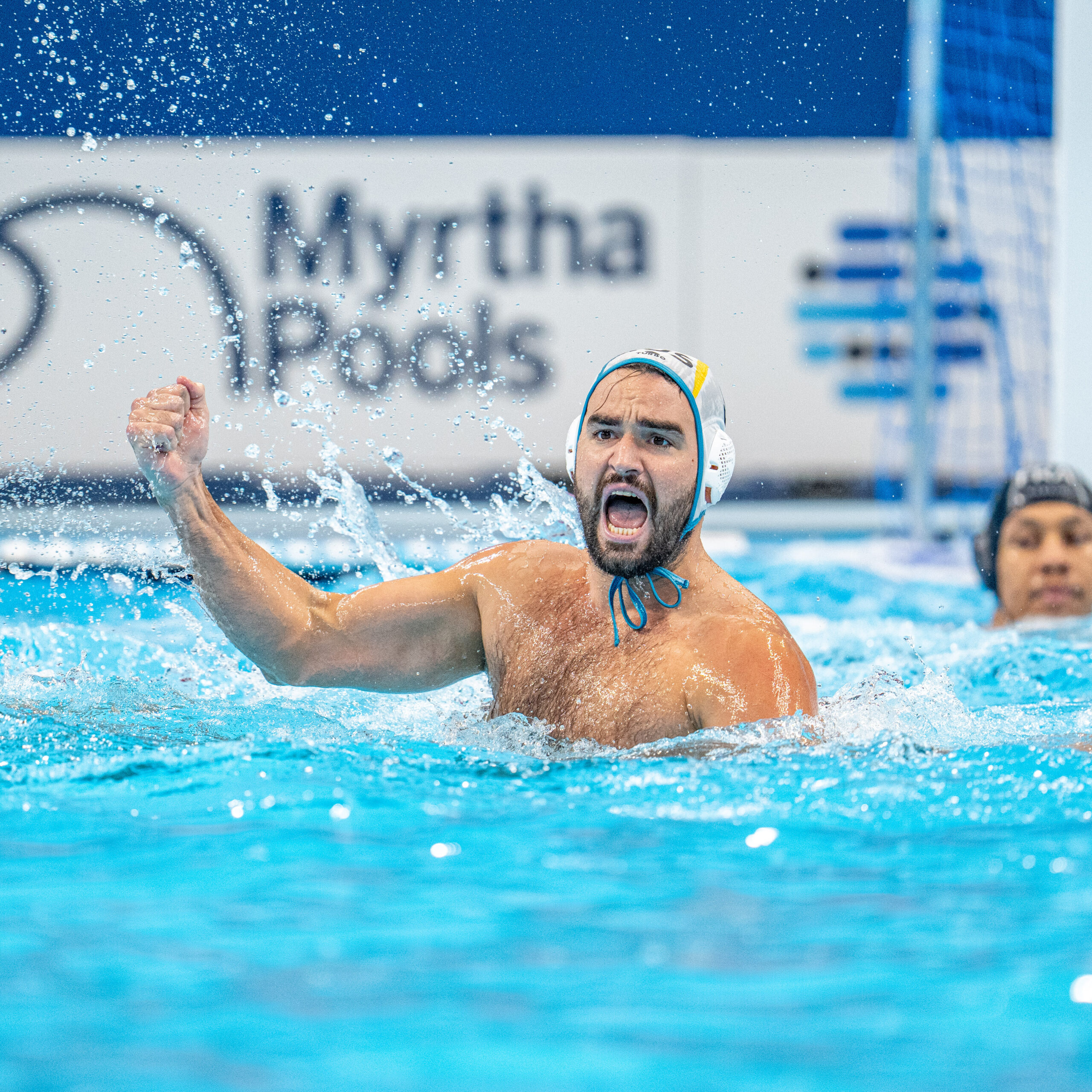 Milos Maksimovic representing Australia against France at the 2024 World Championships
